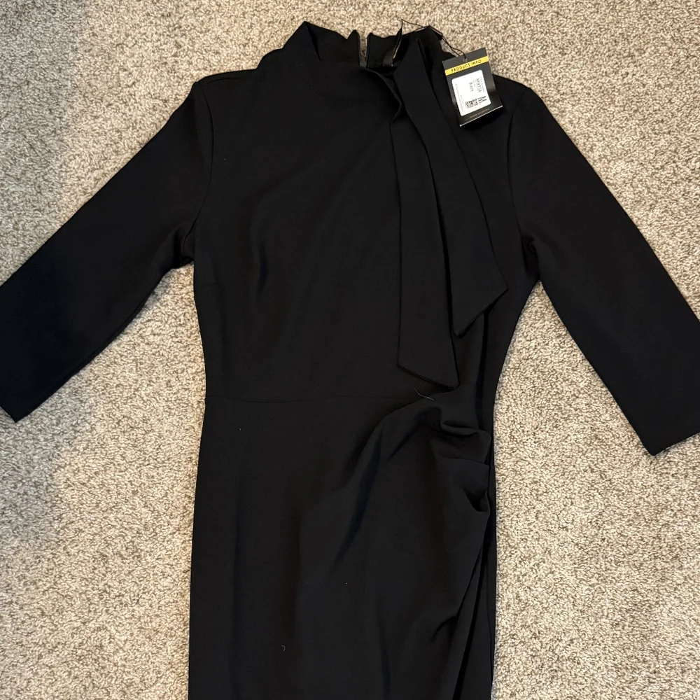 NWT Women's Miusol Retro Half Collar Ruffle 2/3 Sleeve Cocktail Pencil Dress - Picture 5 of 12
